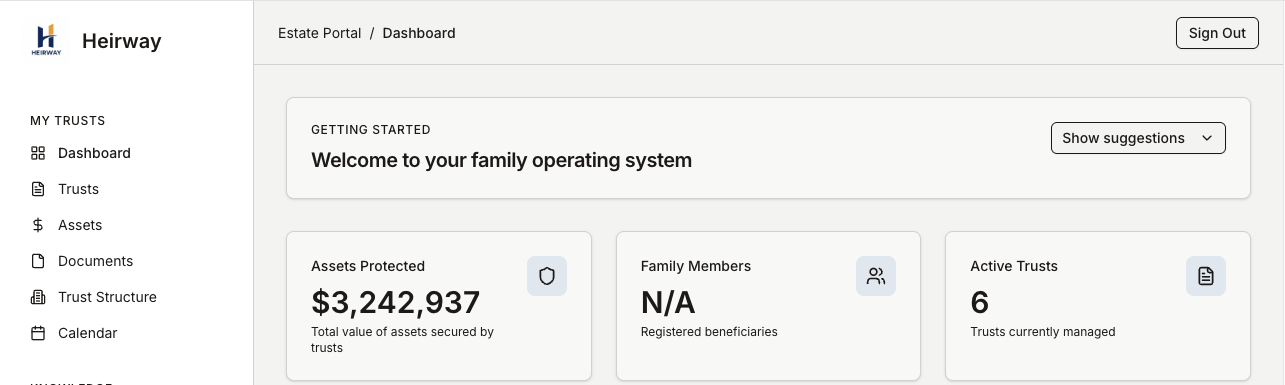 Heirway product screenshot